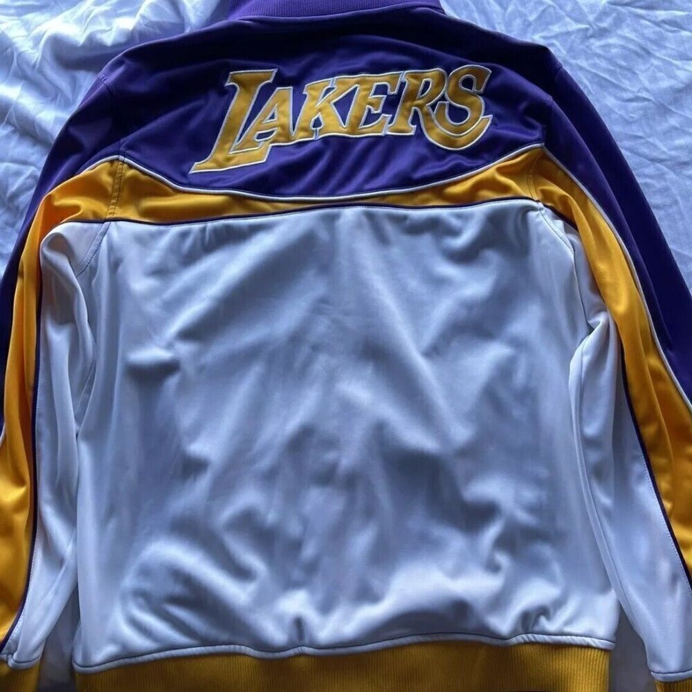 Vintage Los Angeles Lakers Jacket Purple Yellow UNK BLUE LABEL Men’s sz Large - Picture 7 of 13